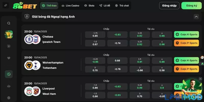 Dealer trực tiếp tại sảnh casino trực tuyến của 86BET